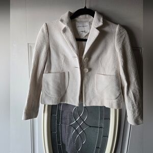 Banana Republic Cream Tweed Cotton Blazer Jacket Women’s XS